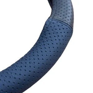 Husa volan piele naturala perforata albastru 37-39 cm mega drive, UMBRELLA