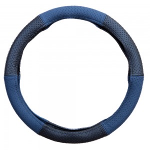 Husa volan piele naturala perforata albastru 37-39 cm mega drive