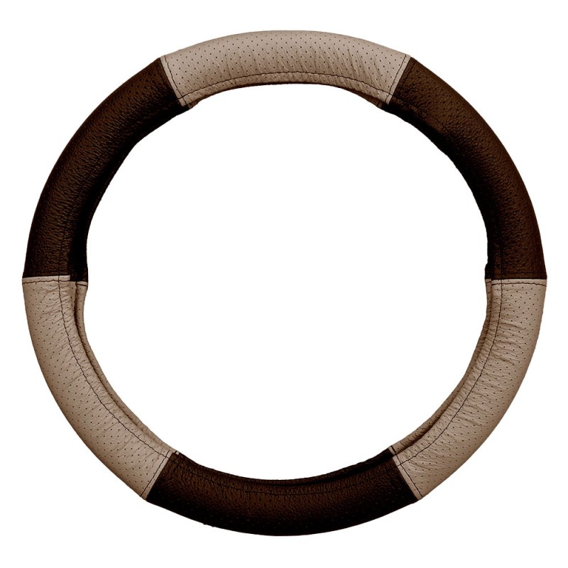 Husa volan piele naturala perforata bej 37-39 cm mega drive