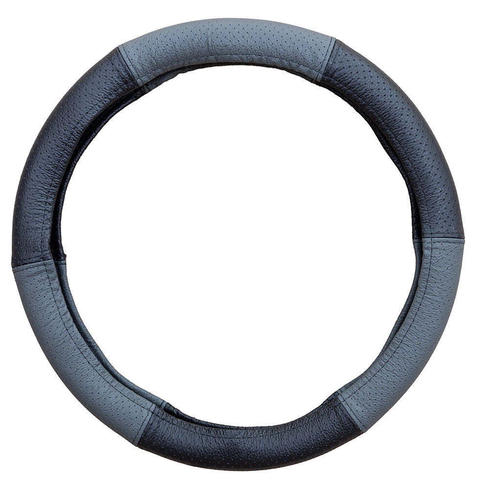 Husa volan piele naturala perforata gri 37-39 cm mega drive - 114511 - UMBRELLA