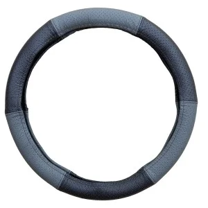 Husa volan piele naturala perforata gri 37-39 cm mega drive, UMBRELLA