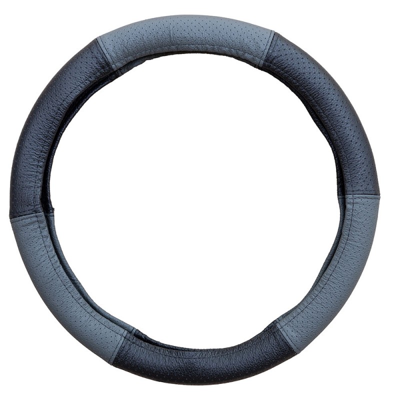 Husa volan piele naturala perforata gri 37-39 cm mega drive