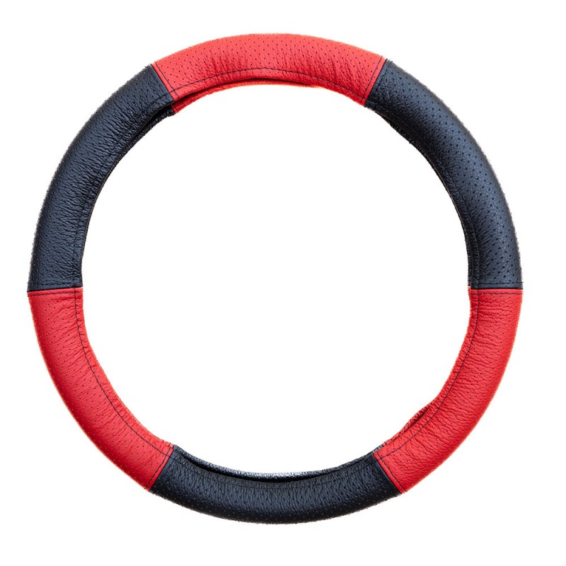 Husa volan piele naturala perforata rosu 37-39 cm mega drive