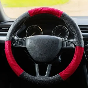 Husa volan piele naturala perforata rosu 37-39 cm mega drive, UMBRELLA