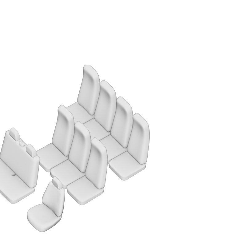 Set huse scaun umbrella pentru ford transit (9+1) 2012-2013 (scaune individuale spate)