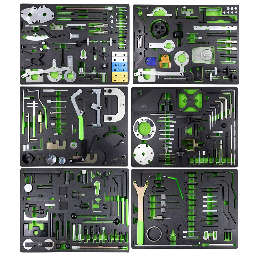 Dulap cu 7 sertare. verde. cu set de instrumente pentru sincronizare motor - 109236 - JBM
