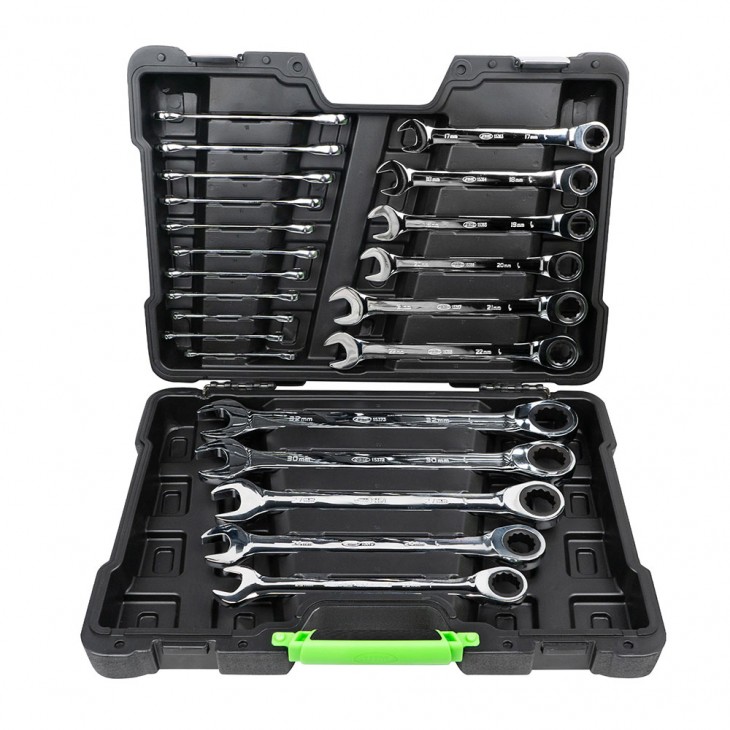 Set de 22 chei combinate cu ratchet - 112092 - JBM