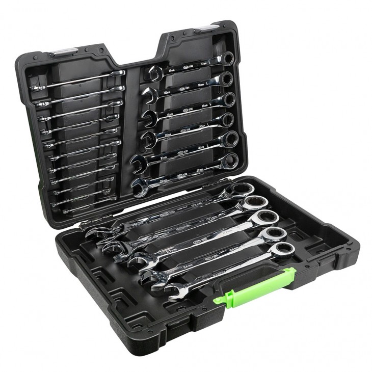 Set de 22 chei combinate cu ratchet - 112092 - JBM