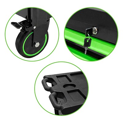 Banc de scule 7 sertare verde echipat 172buc jbm