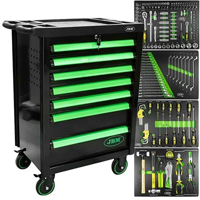 Banc de scule 7 sertare verde echipat 172buc jbm
