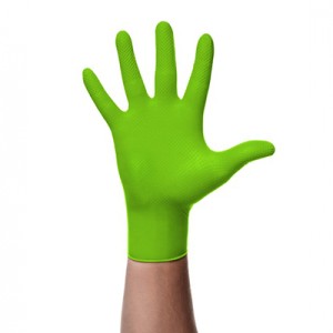 Manusi din nitril culoare verde structura diamantata l set 50buc