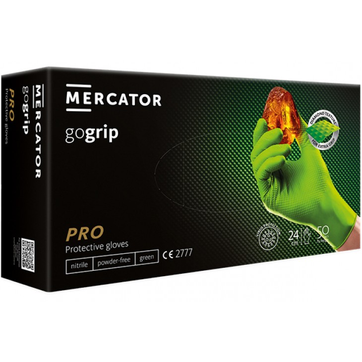 Manusi din nitril culoare verde structura diamantata xl set 50buc - RP30029005 - IDEALL