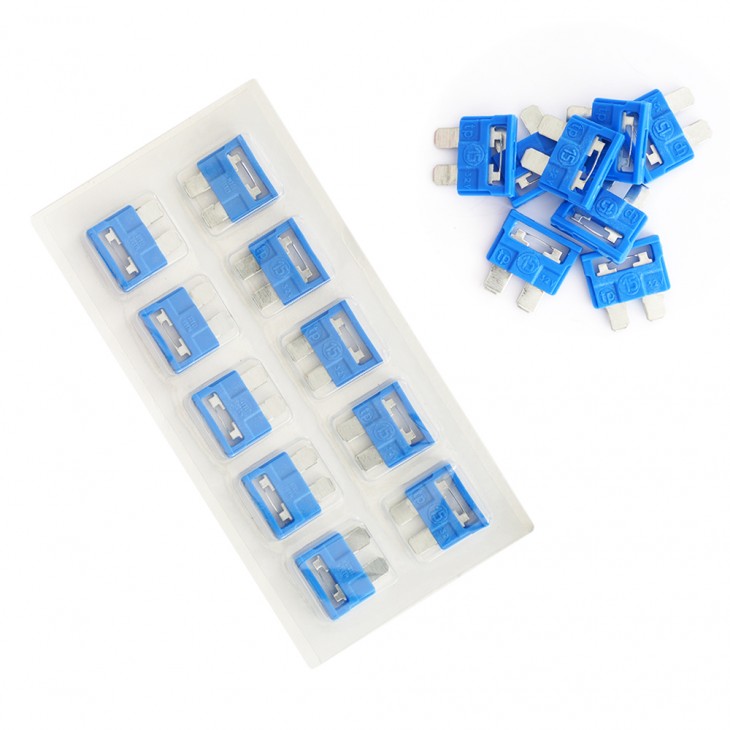 Blister sigurante fuzibile albastre 15a set de 10 buc - 30582-TEC - TECNOPART