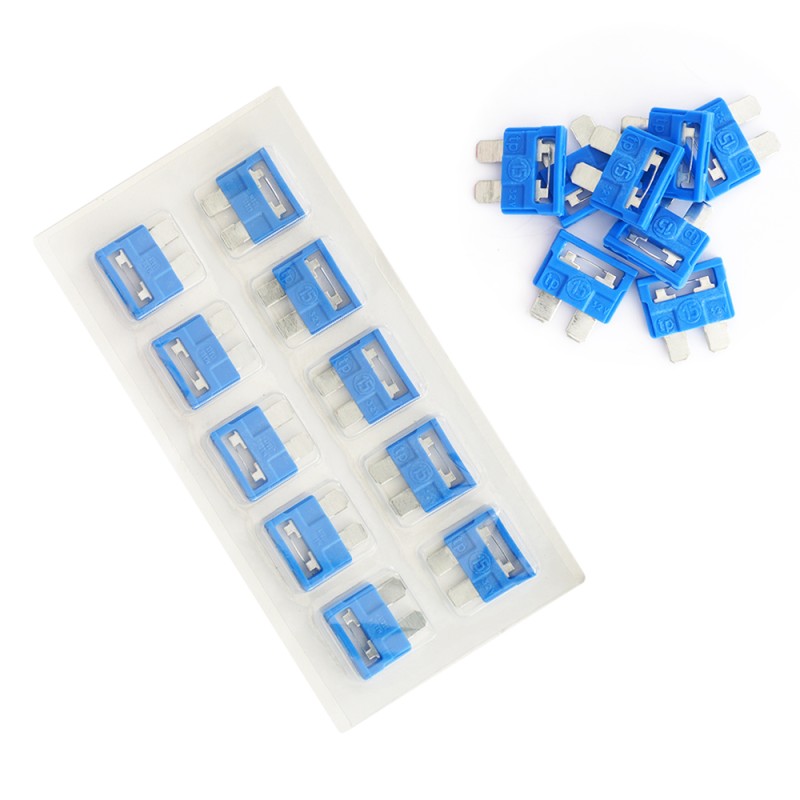Blister sigurante fuzibile albastre 15a set de 10 buc - 51391 - TECNOPART