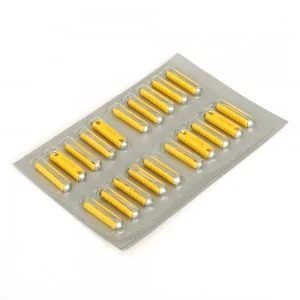 Blister sigurante fuzibile cilindrice 16a galbene set 20 buc, TECNOPART