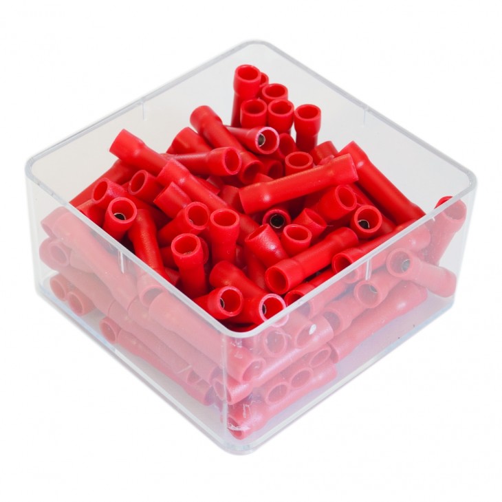 Set 100 mansoane electrice izolate total rosii cilindric 4mm - 80261-TEC - TECNOPART