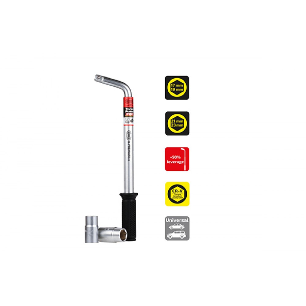 Cheie pentru roti tip l extensibila 17/19/21/23mm - 417100 - HEYNER