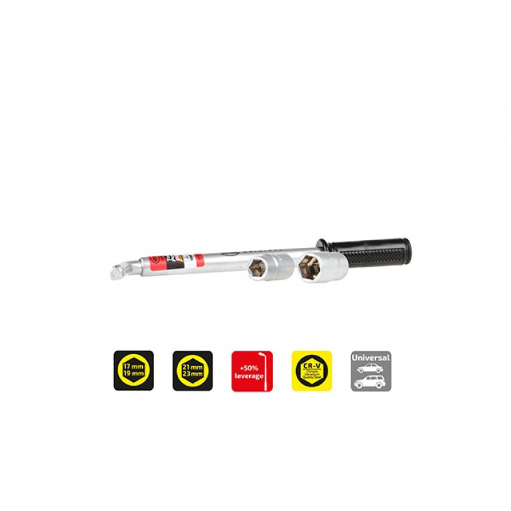 Cheie pentru roti tip l extensibila 17/19/21/23mm - 417100 - HEYNER