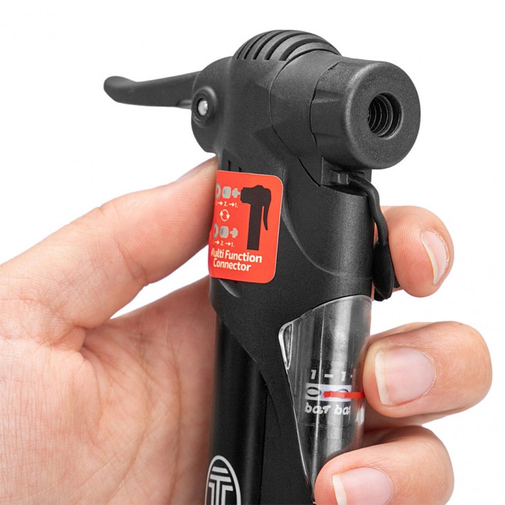 Mini pompa manuala cu manometru premium pentru biciclete - 216420 - HEYNER