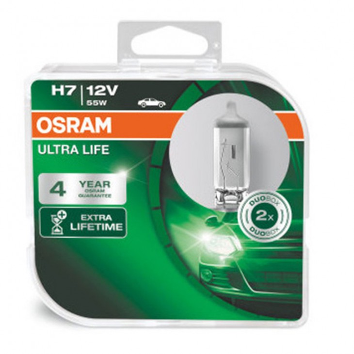 Set 2 becuri 12v h7 55 w ultra life osram - 64210ULT DUO - ams-OSRAM
