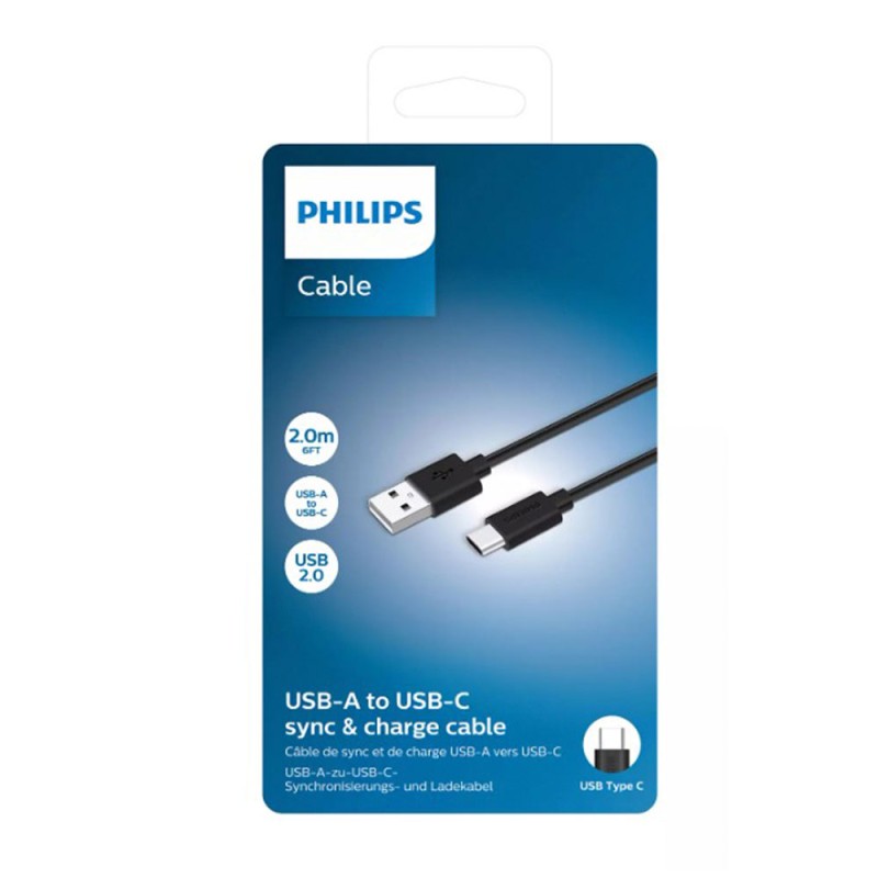 Cablu date incarcare 2 m usb-a la usb-c - DLC3106A/03 - PHILIPS