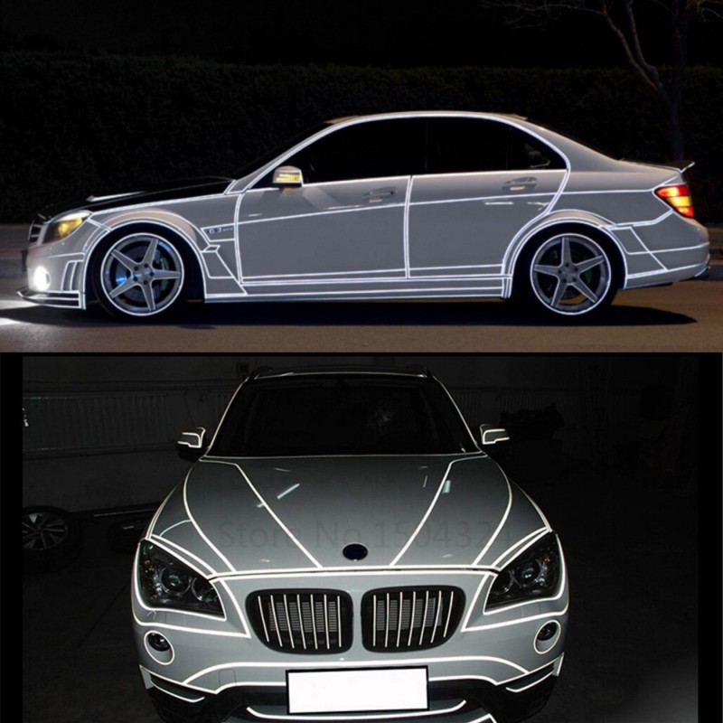 2 x Sticker Reflectorizant OUTLINE DECO, culoare ARGINTIU, dimensiune 1cm x 8m - AVX-AG402C - AVEX