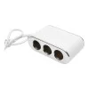 Adaptor bricheta auto tripla 12/24V, iluminata LED, cu intrerupator individual si 1 port USB, 5V, 2.1A