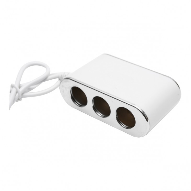 Adaptor bricheta auto tripla 12/24V, iluminata LED, cu intrerupator individual si 1 port USB, 5V, 2.1A - AVX-T081222-1 - AVEX