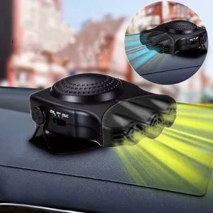 Aeroterma Auto 2in1, Ventilate, Incalzire Rapida si Dezghetare Geamuri, 12V, Putere 150W, cu mufa de bricheta, AMIO