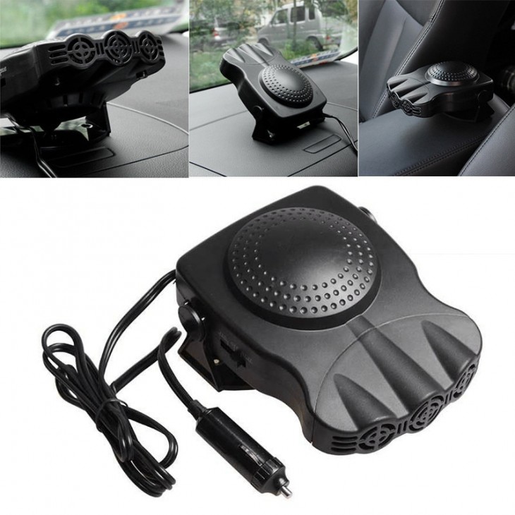 Aeroterma Auto 2in1, Ventilate, Incalzire Rapida si Dezghetare Geamuri, 12V, Putere 150W, cu mufa de bricheta - AVX-AM02385 - AMIO