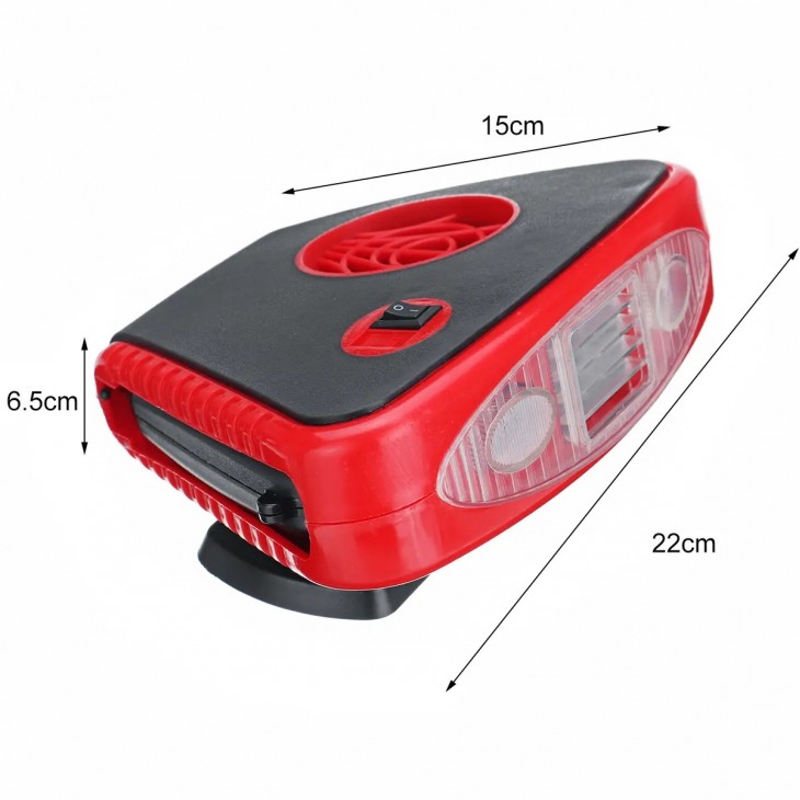 Aeroterma Auto 3in1, pentru ventilatie, incalzire sau dezaburire geam auto, 12V, 150W, cu lanterna - AVX-AM01326 - AMIO