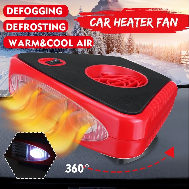 Aeroterma Auto 3in1, pentru ventilatie, incalzire sau dezaburire geam auto, 12V, 150W, cu lanterna - AVX-AM01326 - AMIO