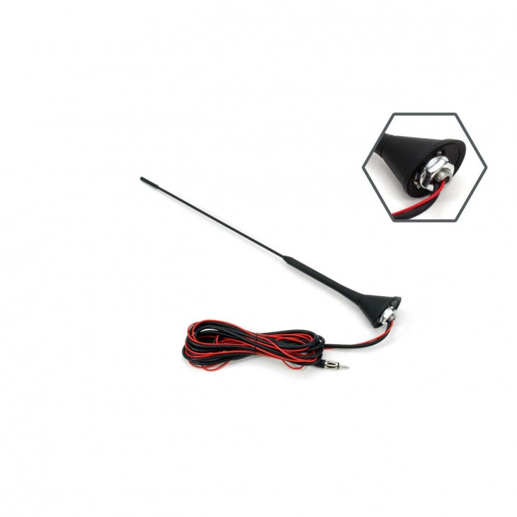 Antena radio auto universala 40cm cu amplificator ANT08 - AVX-AM01511 - AMIO