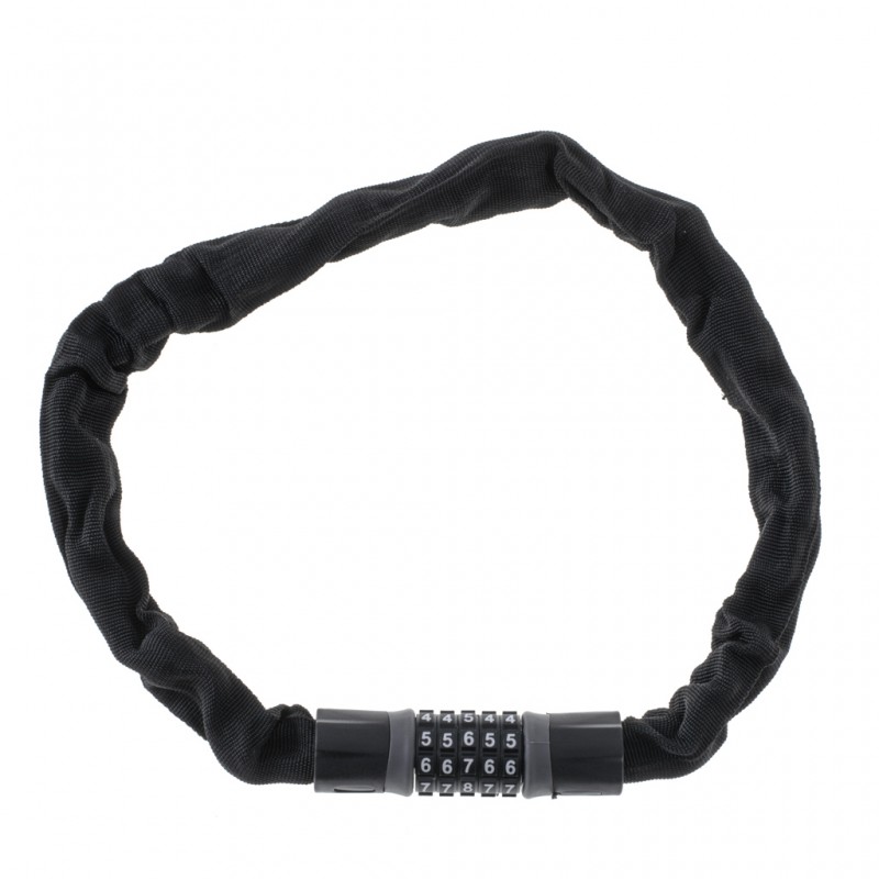 Antifurt bicicleta, Dispozitiv de blocare biciclete, Cifru cu 5 digits, lungime 90cm, culoare Neagra