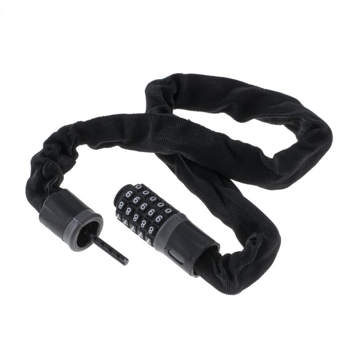 Antifurt bicicleta, Dispozitiv de blocare biciclete, Cifru cu 5 digits, lungime 90cm, culoare Neagra - AVX-KX5217_1 - AVEX