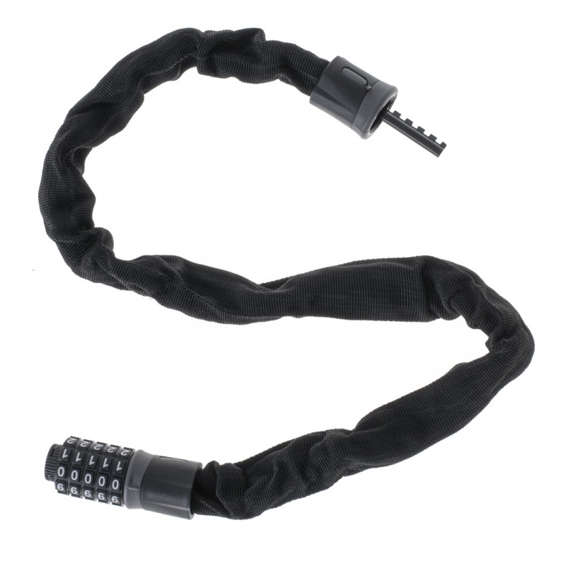 Antifurt bicicleta, Dispozitiv de blocare biciclete, Cifru cu 5 digits, lungime 90cm, culoare Neagra