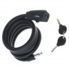 Antifurt bicicleta, Dispozitiv de blocare biciclete, spiralat, cu cheie, lungime 150cm, culoare Neagra