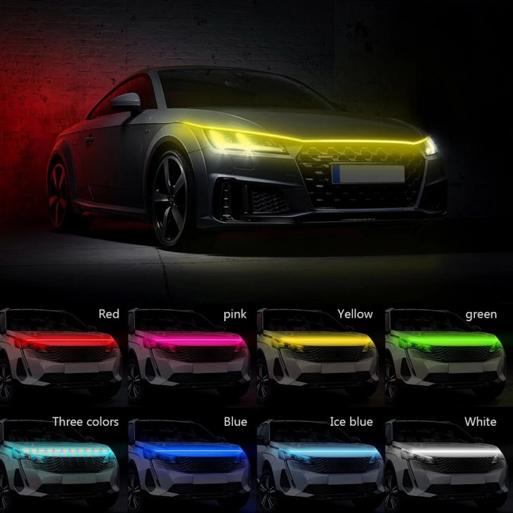 Banda LED iluminare capota, tensiune 12V, lungime 180cm, lumina Multicolora, RGB - AVX-T051023-12 - AVEX