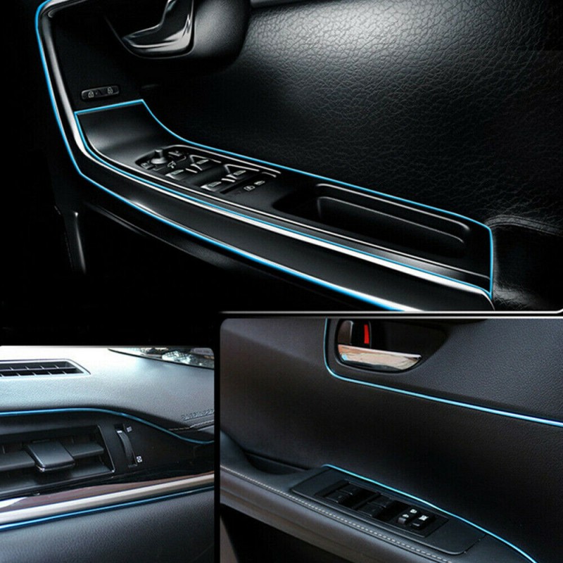 Banda decor interior crom TUNING, 5m, ALBASTRU