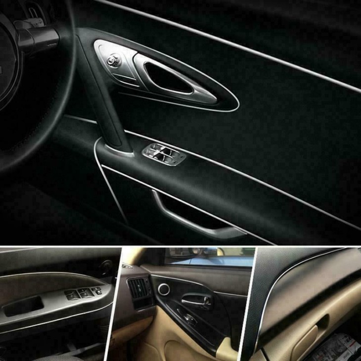 Banda decor interior crom TUNING, 5m, ARGINTIU