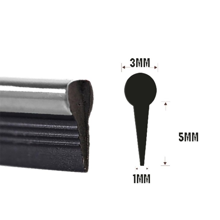 Banda decor interior crom TUNING, 5m, ARGINTIU