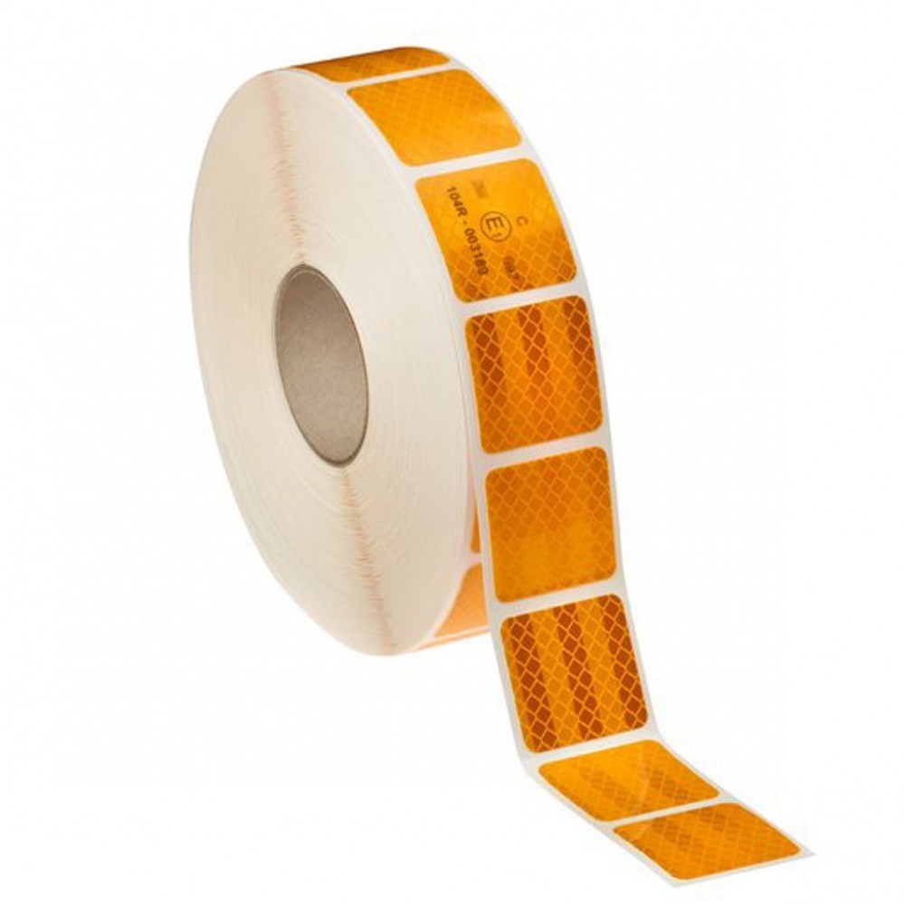 Banda reflectorizanta adeziva intrerupta pentru prelate - GALBENA (rola 5cm x 45m) - AVX-T4683 - AVEX
