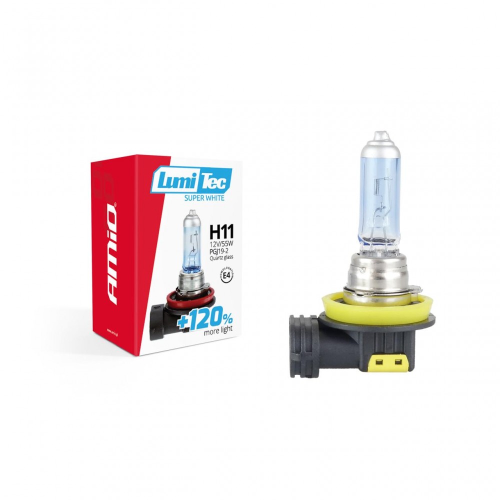 Bec halogen H11 12V 55W LumiTec SuperWhite + 120% - AVX-AM02139 - AMIO