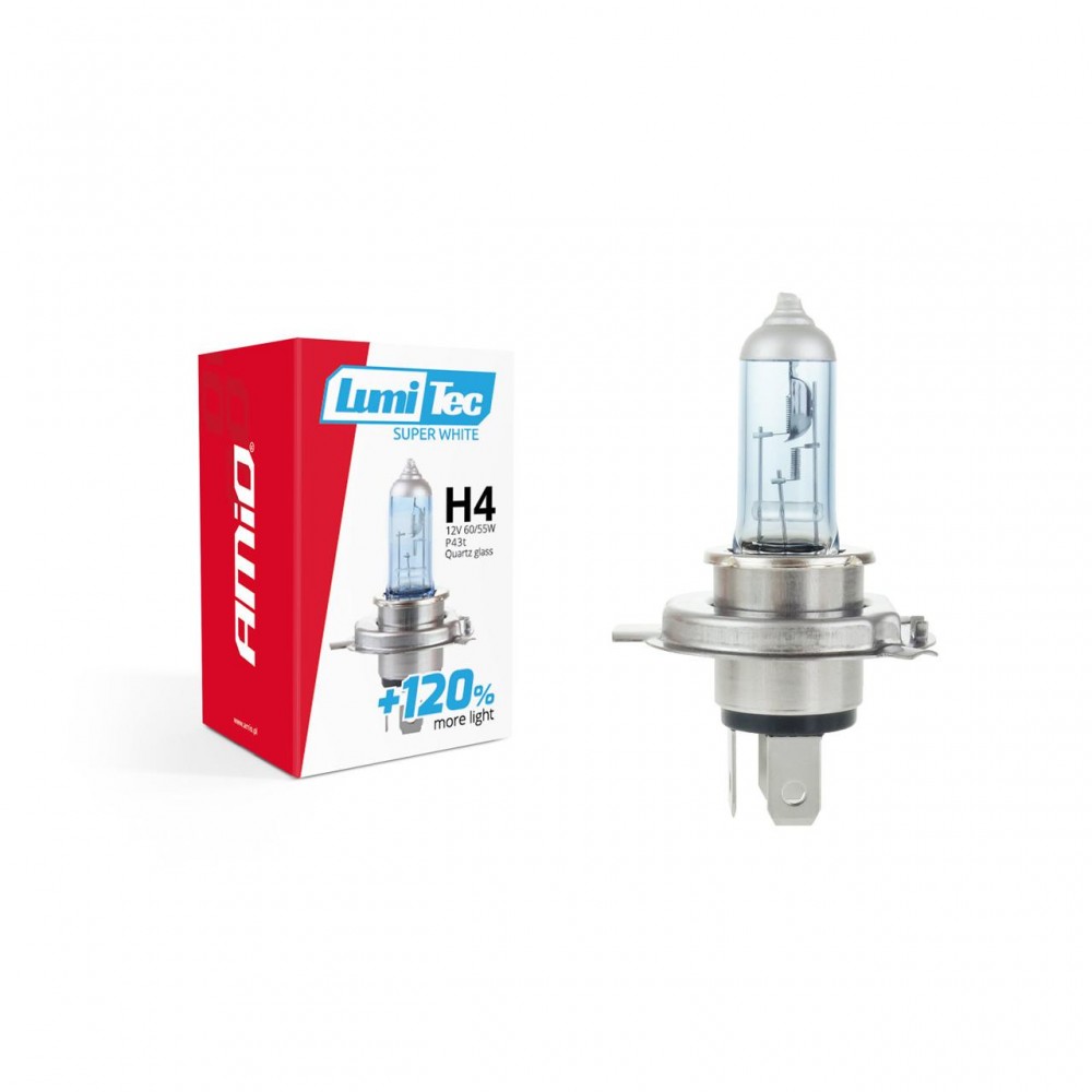 Bec halogen H4 12V 60 / 55W LumiTec SuperWhite + 120% -  - AMIO