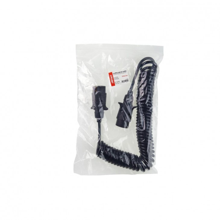 Cablu electric pentru remorca spiralat cu prize 7PIN 12V 6m - AVX-AM02390 - AMIO