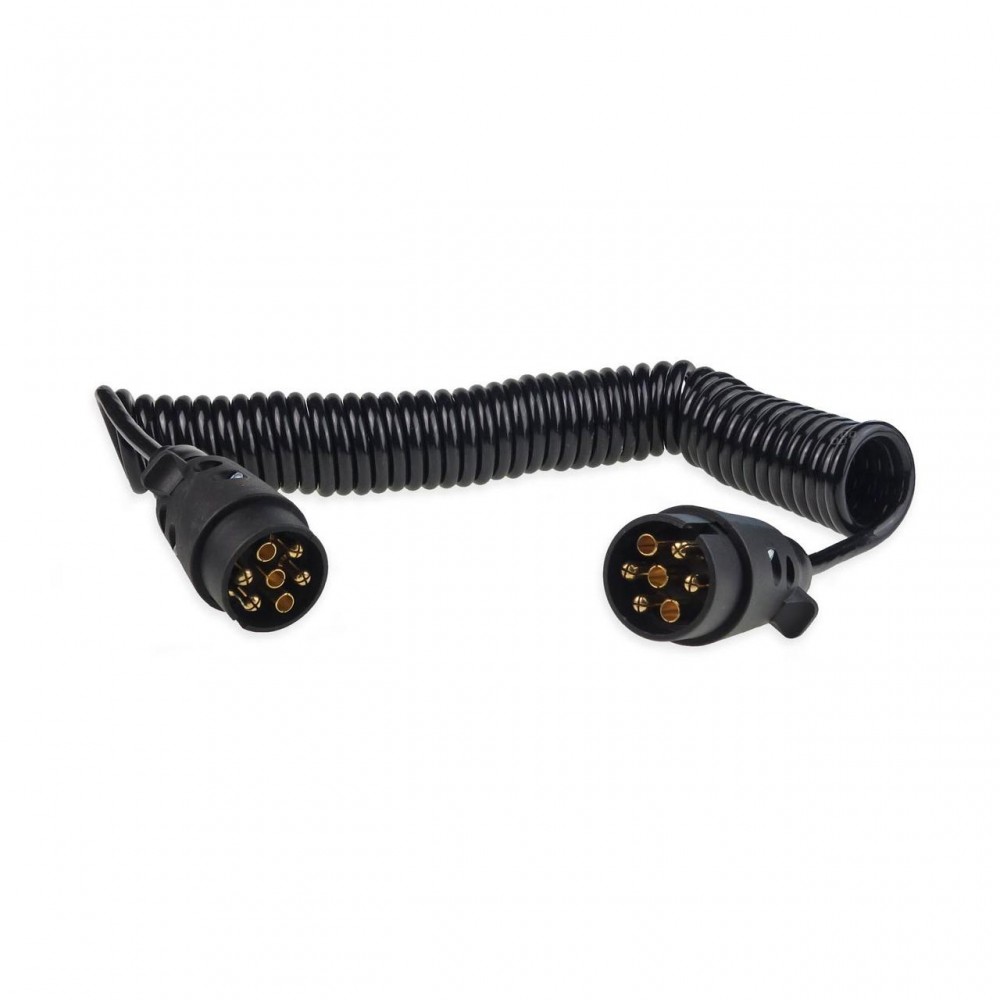 Cablu electric pentru remorca spiralat cu prize 7PIN 12V 6m - AVX-AM02390 - AMIO