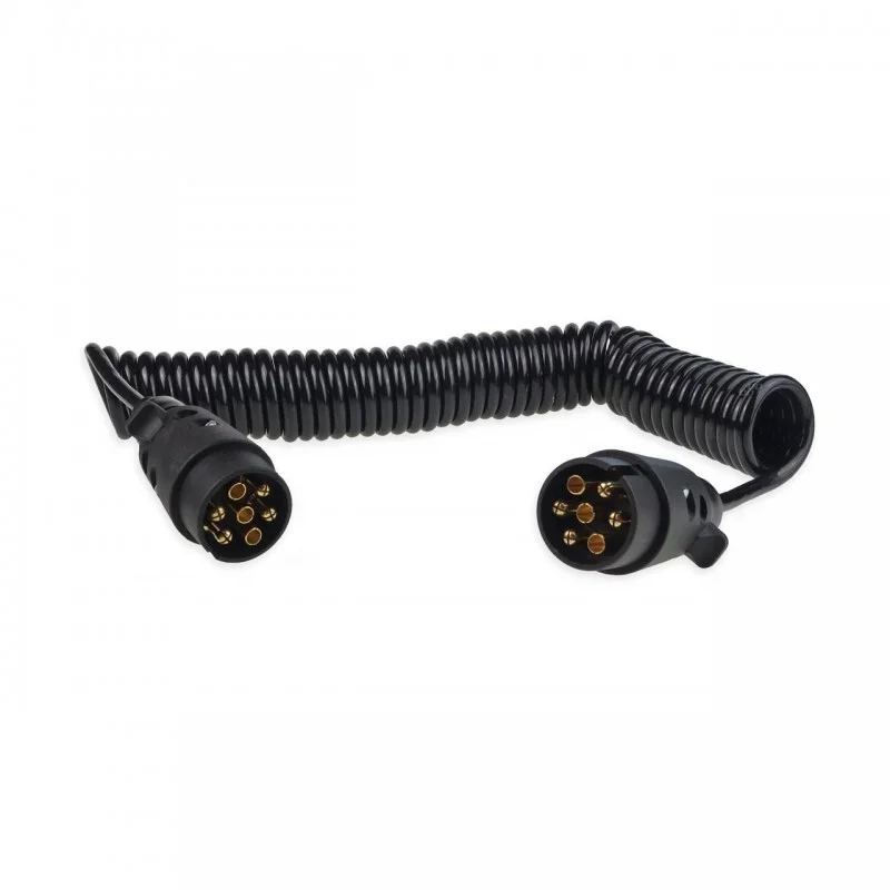 Cablu electric pentru remorca spiralat cu prize 7PIN 12V 6m, AMIO
