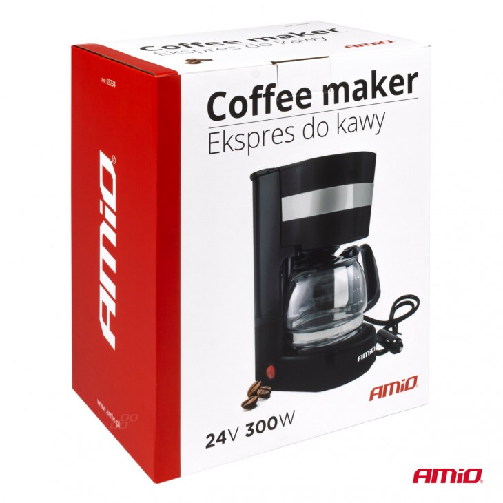 Cafetiera auto pentru TIR, Camion, Autocar, alimentare 24V, putere 300W, volum 650ml - AVX-AM03234 - AMIO