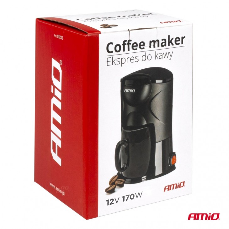 Cafetiera auto pentru autoutilitare si microbuze, alimentare 12V, putere 170W, volum 150ml - AVX-AM03232 - AMIO