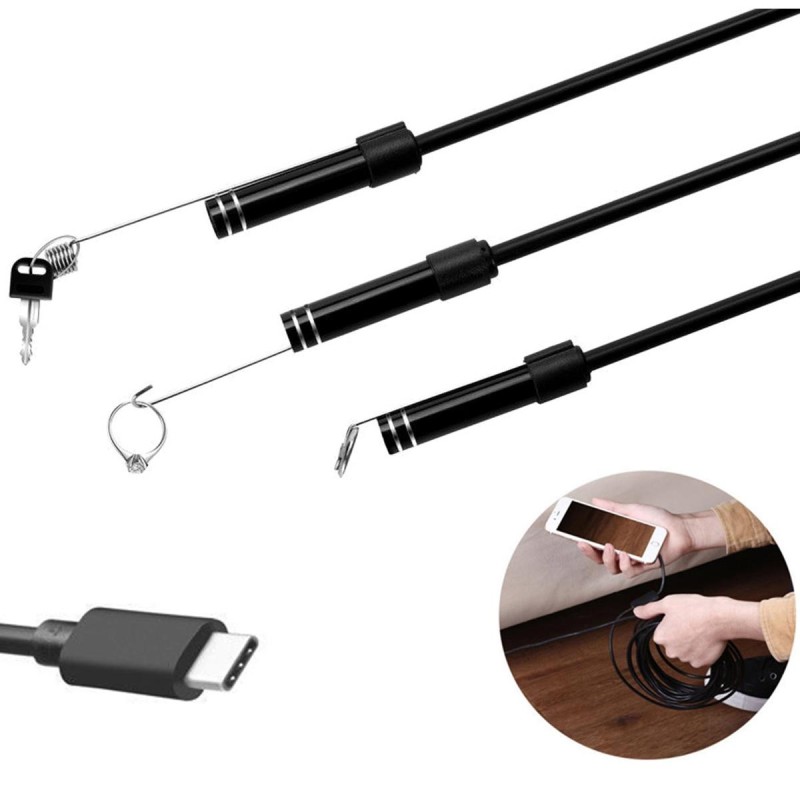 Camera endoscopica de inspectie, waterproof, 5,5mm, conectare Android/Windows prin USB-C, lungime cablu 5m - AVX-AK252B - AVEX